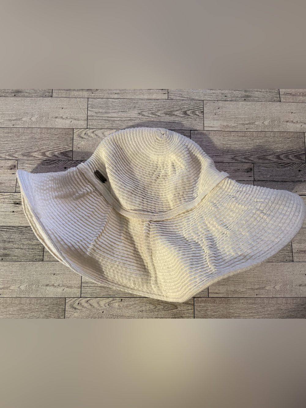 Sun’N’Sand Packable Wide-Brim Sun Hat in Cream UPF 50+
